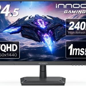INNOCN 24.5 Inch Gaming Monitor 1440P 240Hz QHD 2K PC Desktop Gaming Screen Fast IPS HDMI 2.1 Display, DisplayPort, Built-in Speaker, 25G2S