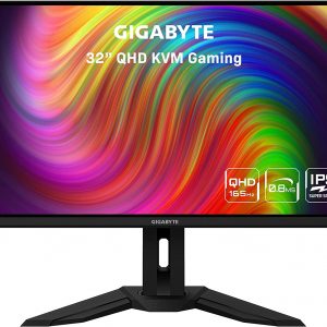 GIGABYTE M32Q 32″ 165Hz Gaming Monitor, 2560 x 1440 SS IPS Display, 0.8ms (MPRT) Response Time, 94% DCI-P3, VESA Display HDR400, FreeSync Premium, 1x Display Port 1.2, 2x HDMI 2.0