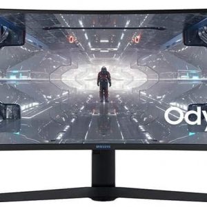 SAMSUNG 49” Odyssey G9 Gaming Monitor, 1000R Curved Screen, QLED, Dual QHD Display, 240Hz, NVIDIA G-SYNC and FreeSync Premium Pro, LC49G95TSSNXZA, Black