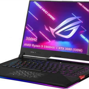ASUS ROG Strix Scar 15 (2021) Gaming Laptop, 15.6″ 300Hz IPS Type FHD Display, NVIDIA GeForce RTX 3080 (130W), 8-core AMD Ryzen 9 5900HX，Windows 10 Home, with HDMI Cable (64GB RAM | 4TB PCIe SSD)
