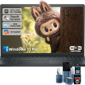 Dell Inspiron 15 Touchscreen Laptop - Intel i5-1334U (Up to 4.6GHz, 10-Core), 15.6" FHD Display, 64GB RAM, 2TB SSD, Windows 11 Pro, Copilot, WiFi6, Office Lifetime, w/Accessories