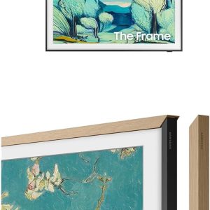 Samsung 50-Inch The Frame LS03F 4K QLED Smart TV (2025 Model) with Modern Teak Customizable Bezel