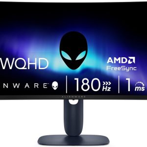 Alienware 34 Curved Gaming Monitor – AW3425DWM - 34-inch WQHD 180Hz 1ms Display, 1500R, AMD FreeSync Premium, VESA AdaptiveSync.