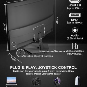 SANSUI 27 Inch Curved Gaming Monitor 160Hz FHD 1080P, 1500R Curved Computer Gaming Monitor 4000:1, 110% sRGB, FPS/RTS, 1Ms MPRT|FreeSync|HDR|Low Blue Light|HDMI DP| VESA Support, HDMI Cable Incl.