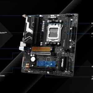 ASRock B850M-X WiFi R2.0 AM5 Micro-ATX Motherboard: Supports AMD Ryzen 9000/8000/7000 CPUs, DDR5 8200+ (OC), PCIe 5.0, Wi-Fi 6E, 2.5G LAN, USB-C, BIOS Flashback