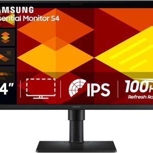 SAMSUNG 24” (S40GD) Borderless Business Monitor with IPS Panel, 100Hz Refresh Rate, Eye Saver Mode, Ergonomic Design, Game Picture Mode, LS24D408GANXGO