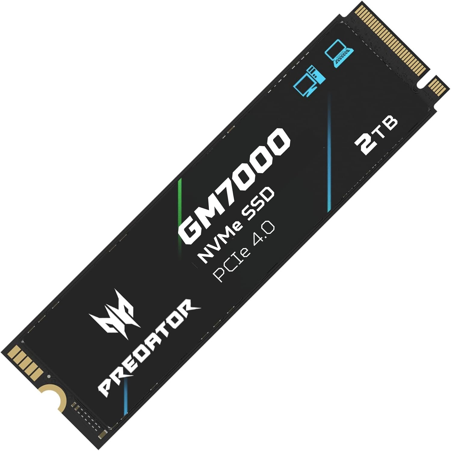 Predator M.2 SSD 2TB GM7000 with DRAM Cache NVMe 1.4 2280 PCIe Gen4×4 Ultra high Speed (Maximum Read: 7400MB/s, max Write: 6700MB/s) 3D NAND TLC Internal SSD Compatible with PS5 Pro – BL.9BWWR.106