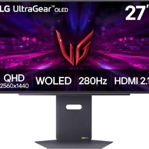 LG 27GX700A-B 27-inch Ultragear QHD (2560 x 1440) OLED Gaming Monitor, 280Hz, 0.03ms, NVIDIA G-Sync, AMD FreeSync Premium Pro, VESA DisplayHDR TrueBlack500, with up to DCI-P3 99.5%, HDMI 2.1, Black