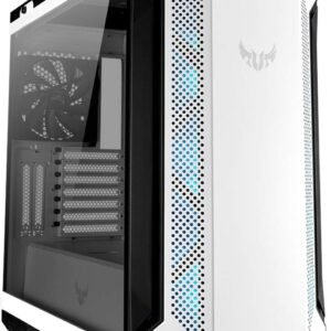 ASUS TUF Gaming GT501 White Edition Mid-Tower Computer Case for up to EATX Motherboards with 2 x USB 3.1 Front Panel, Smoked Tempered Glass, Steel Construction, and Four Case Fans