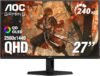 AOC Q27GAZD 27″ QD OLED Gaming Monitor, QHD 2560 x 1440, 240Hz 0.03ms, HDMI 2.0 x1, Display Port x1, G-Sync Compatible, Console Gaming Ready, 3-Year Zero-Bright-Dot