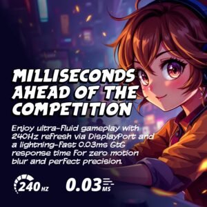 AOC Q27GAZD 27″ QD OLED Gaming Monitor, QHD 2560 x 1440, 240Hz 0.03ms, HDMI 2.0 x1, Display Port x1, G-Sync Compatible, Console Gaming Ready, 3-Year Zero-Bright-Dot