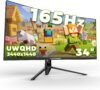34-Inch Curved Gaming Monitor UWQHD 3440 x 1440 Up to 165Hz Curved 1500R – PIP/PBP, 1ms(MPRT), HDR, 300nits, sRGB 99%, DCI-P3 95%,FreeSync,HDMIx2,DP1.4 x2 (DP Cable Included)