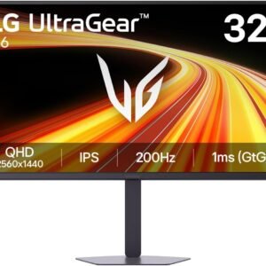 LG 32G620B-B 32-inch Ultragear QHD (2560 x 1440) IPS Gaming Monitor, 200Hz, 1ms, NVIDIA G-Sync Compatible, AMD FreeSync Premium, HDR10, HDMI, DisplayPort, Tilt/Height/Swivel/Pivot Stand, Black